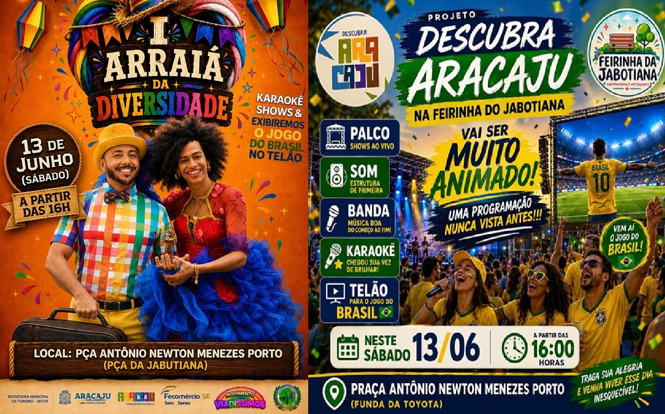 No momento, você está visualizando I ARRAIÁ DA DIVERSIDADE e Feirinha do Jabotiana juntos!
